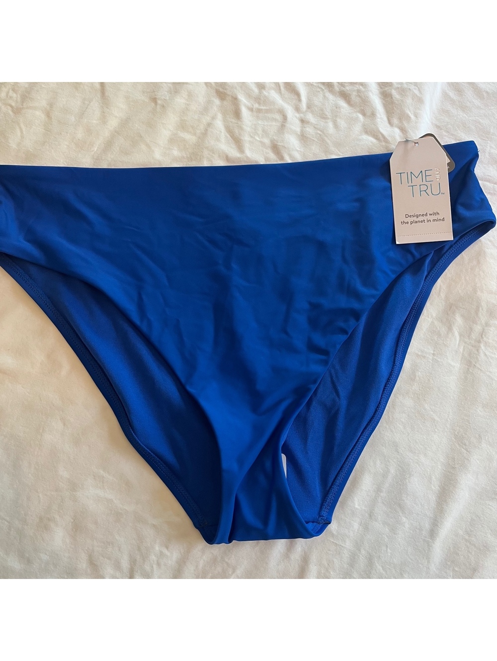 New Time and Tru Women’s Mid-Rise Bikini Bottom Royal Blue Size XL(16-18)